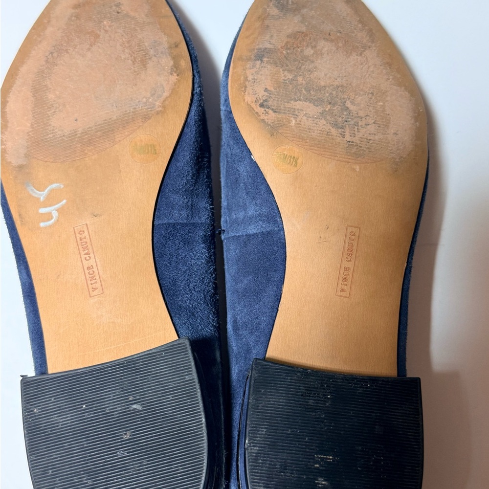 Vince Camuto Dark Blue Suede Tassel Loafers - Picture 8 of 8